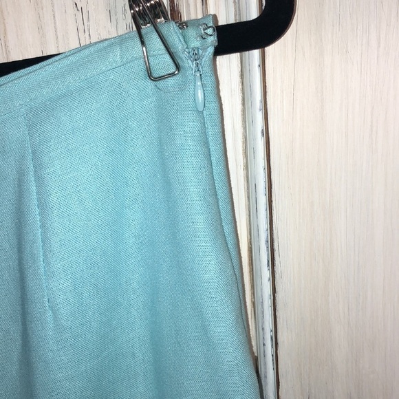 Nicole Studio Lovely Linen Blend Aqua Lined Pants Size 6P - Picture 5 of 10